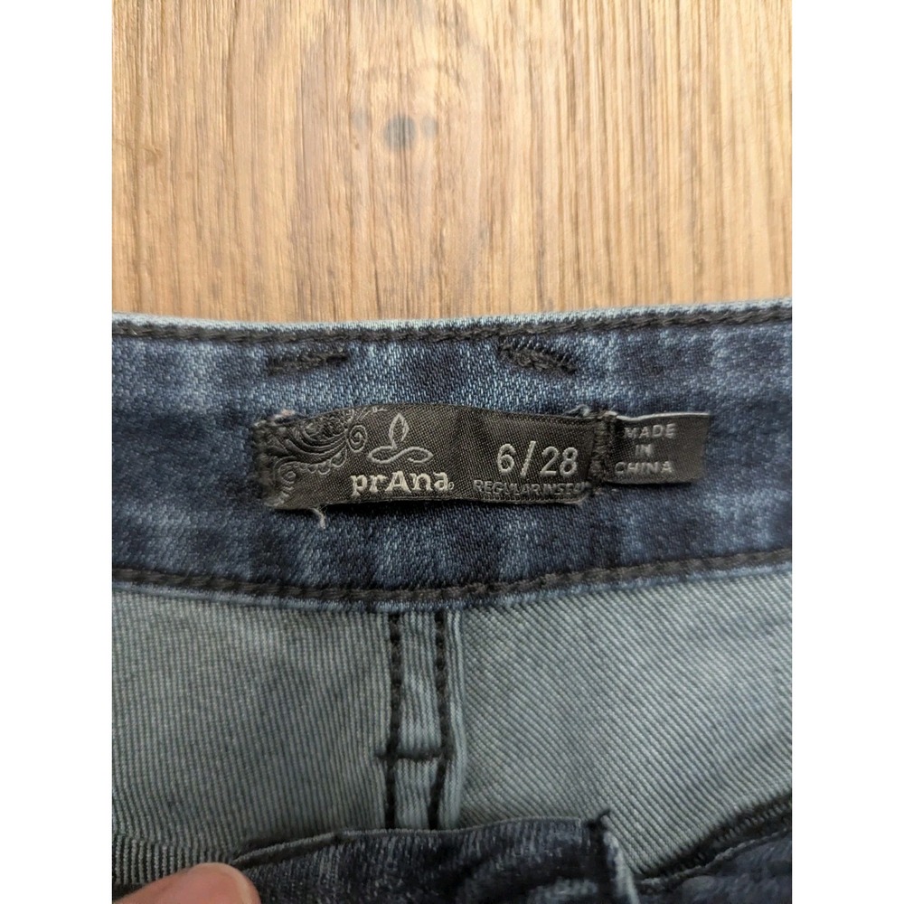 Prana Jeans Womens 6/28 Blue Dark Wash Tukino Outdoor Carpenter Loop Denim - Picture 2 of 13